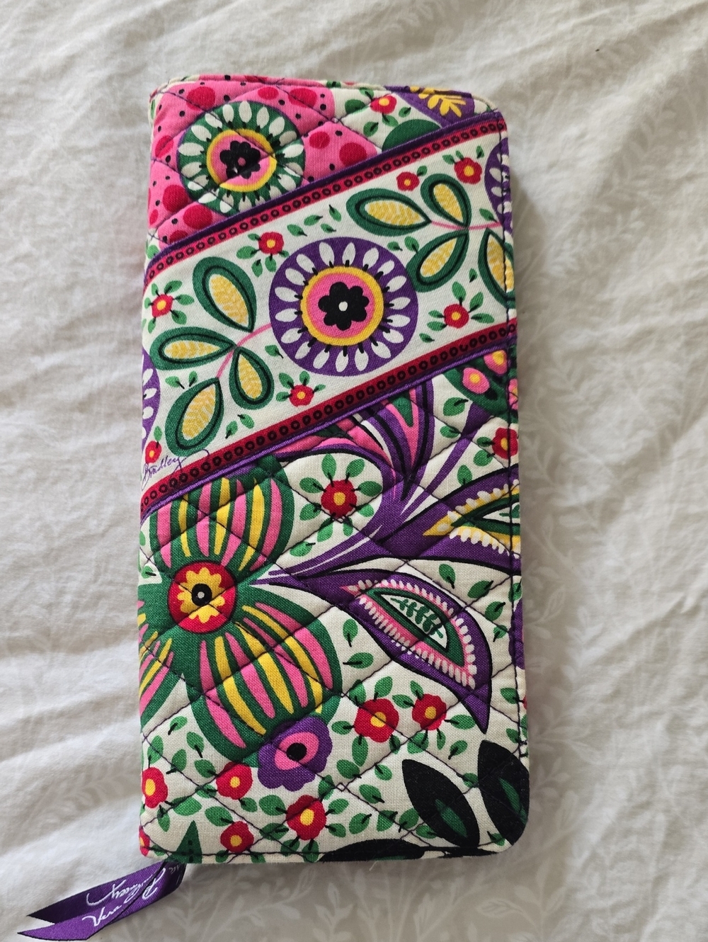 Vera Bradley Viva La Vera Floral Quilted Passport Travel Wallet